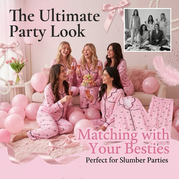 Women’s Pink Gingham Bow Long Sleeve Pajama Set