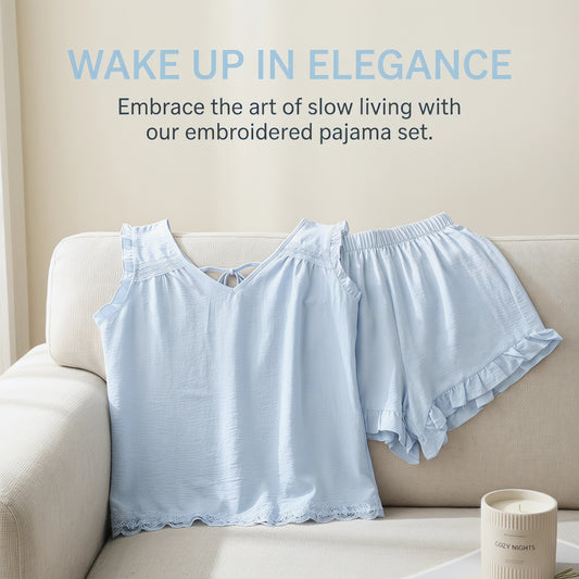 Women's 2-Piece Ultra Soft Plush Fleece Short-Sleeve Pajama Set - Winter Warm, Aesthetic Teddy-Style Matching Lounge Sleepwear, Cute Cloud Coral Heart Essential Home Outfit